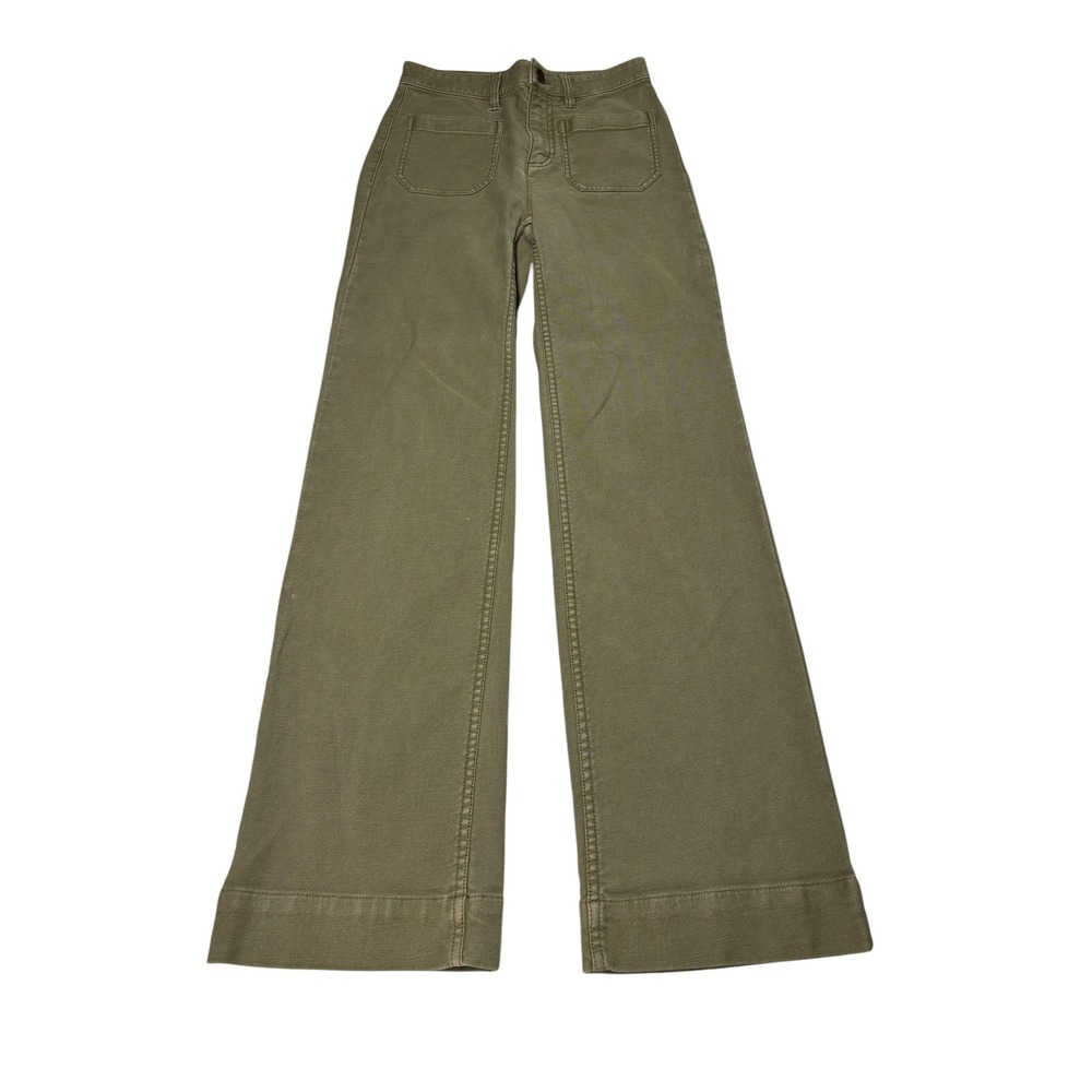 Faherty Women Olive Green Stretch Terry Patch‎ Pocket Pants WBS2330-MYO 25X30